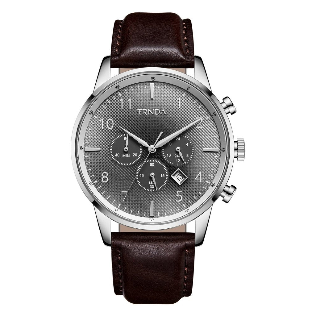 Trnda Men's Stainless Steel Watch, Gray Dial | Trnda43mm