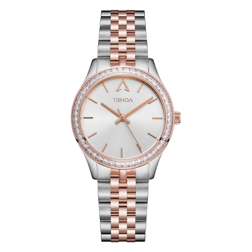 Trnda Women's Stainless Steel Watch, Silver & Rose Gold | Trnda-32mm