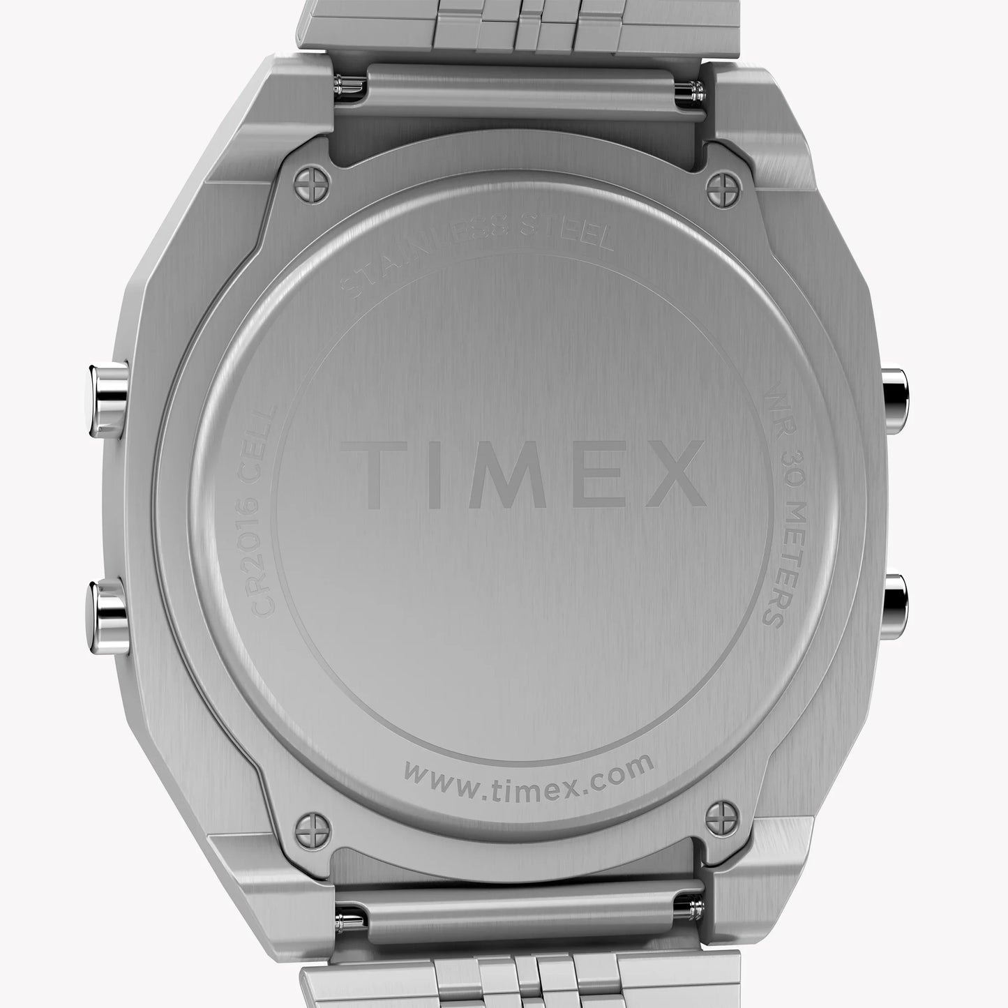 Timex Unisex Stainless Steel Black Lens Watch, Silver | T80