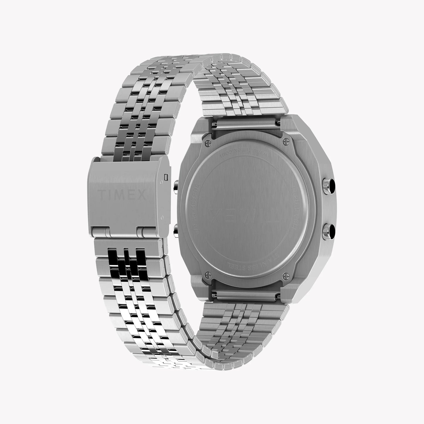 Timex Unisex Stainless Steel Black Lens Watch, Silver | T80