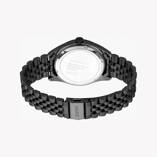 Esprit Men's Black Stainless Steel Watch, Grey Dial | Es1g050m0015