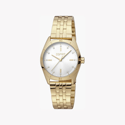 Esprit Women's Gold Stainless Steel Watch, Silver Dial | Es1l131m0015