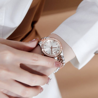 Trnda Women's Stainless Steel Watch, Silver & Rose Gold | Trnda-32mm