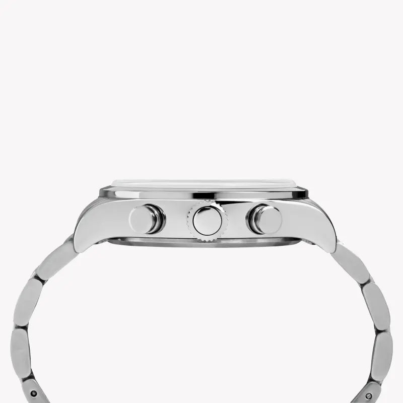 Timex Men's Silver Stainless Steel Watch, Black Dial | Tw2r38400