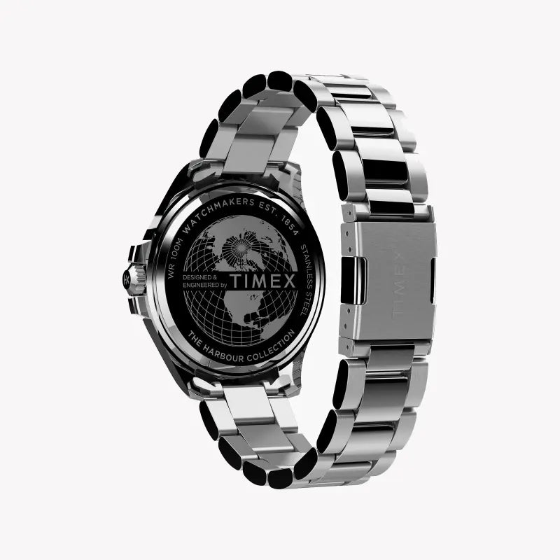 Timex Men's Silver Stainless Steel, Black Dial | Tw2u41700